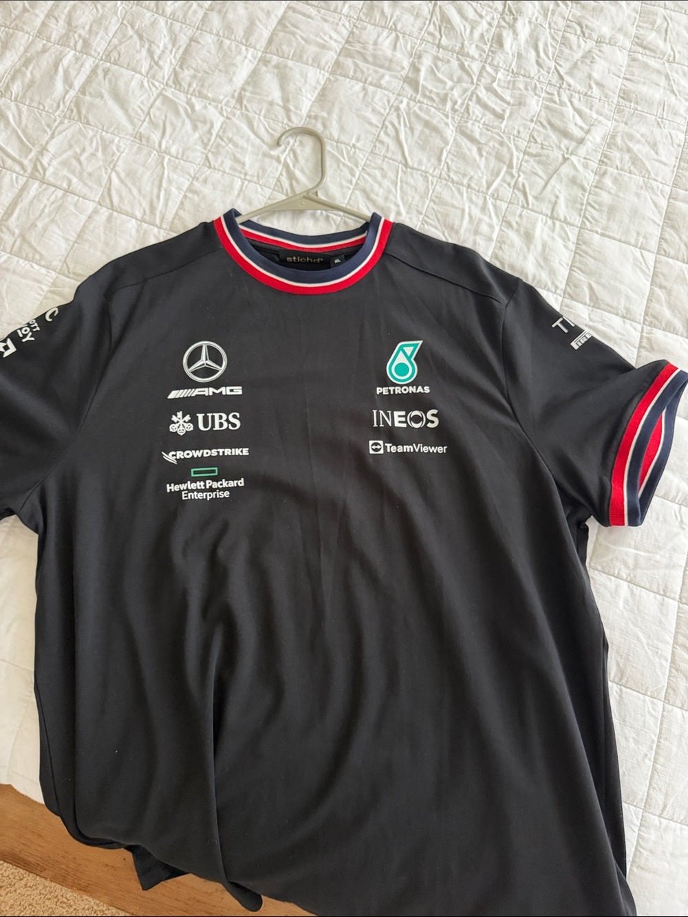 Mercedes AMG Petronas Black Logo Polo Shirt